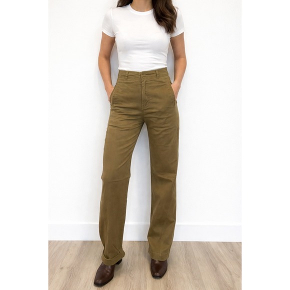 Habitual Pants - Habitual High Rise Wide Leg Army Green Pants HNM02107B Womens Size 2/26 NEW